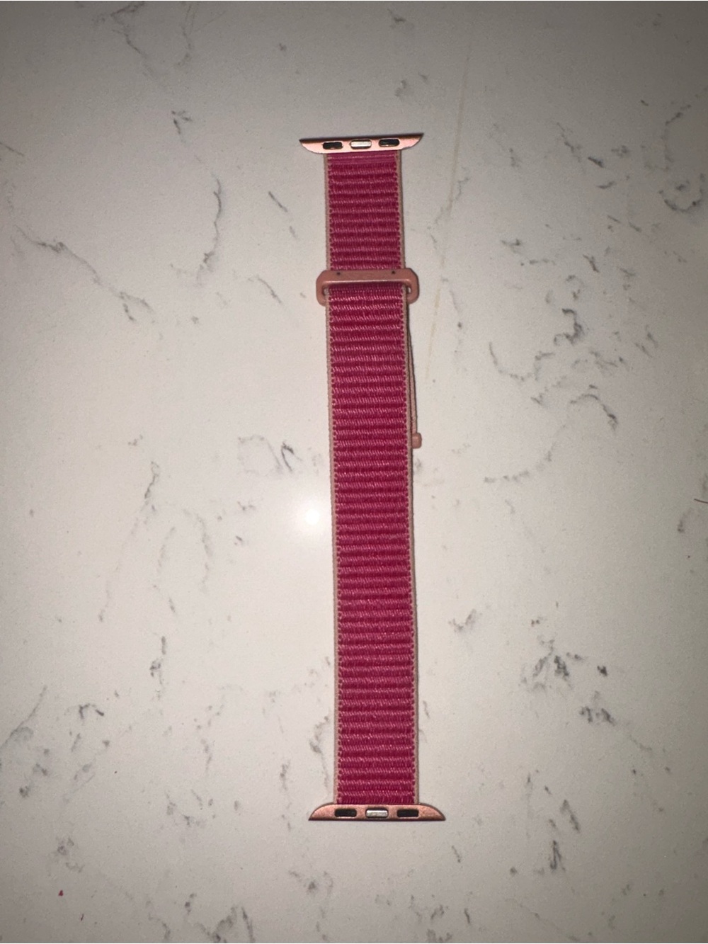 Rose Pink Nylon Apple Watch-Style Loop Band